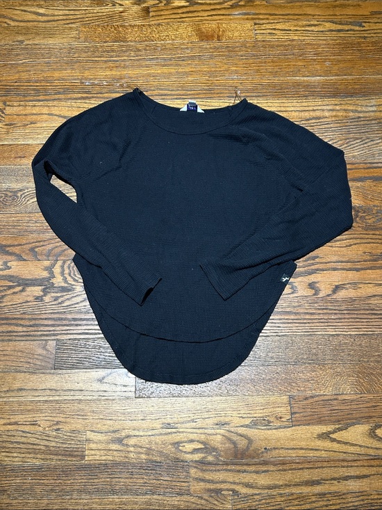 JoyLab Tops - Black Long Sleeve Waffle Knit Top